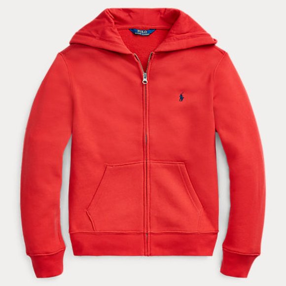 Polo Ralph Lauren Other - Polo Ralph Lauren, Red, Cotton-Blend-Fleece Hoodie, Boy's Size 7